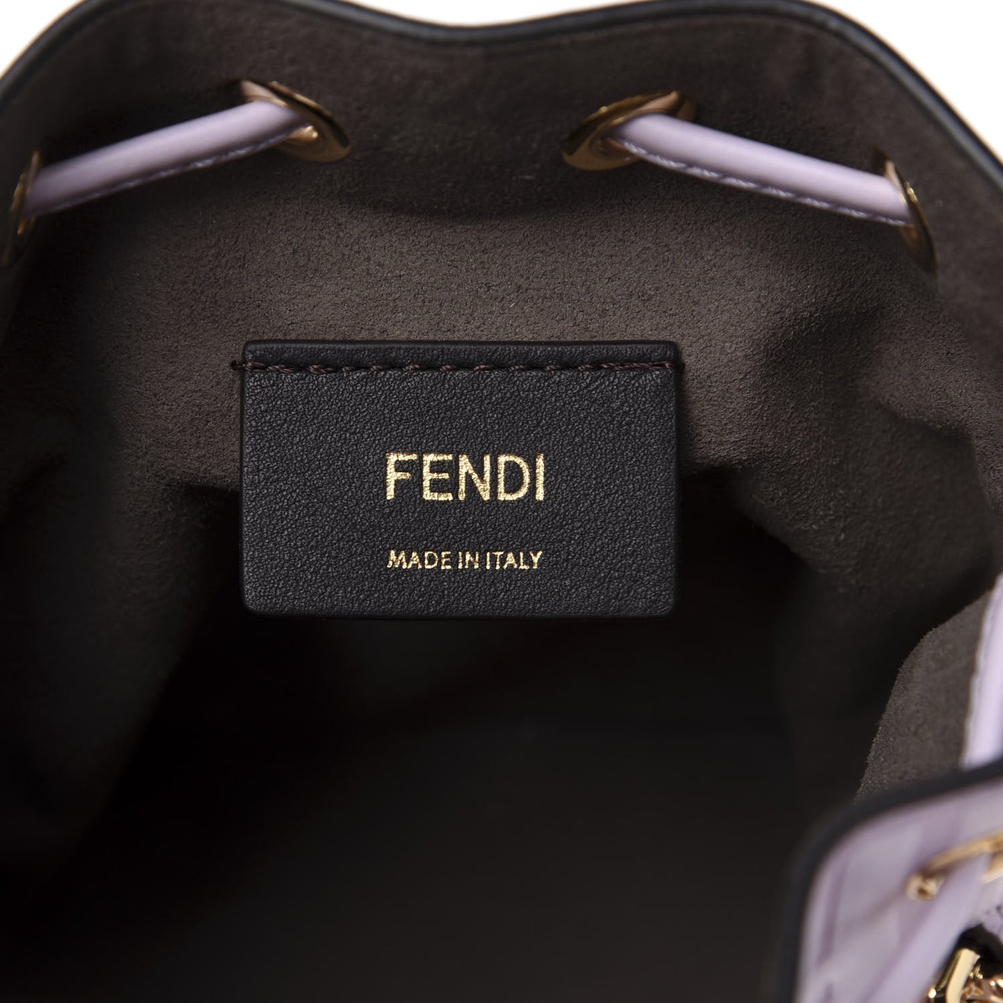 Vitello Termosport F is Fendi FF 1974 Embossed Mini Mon Tresor Bucket Bag Anemone