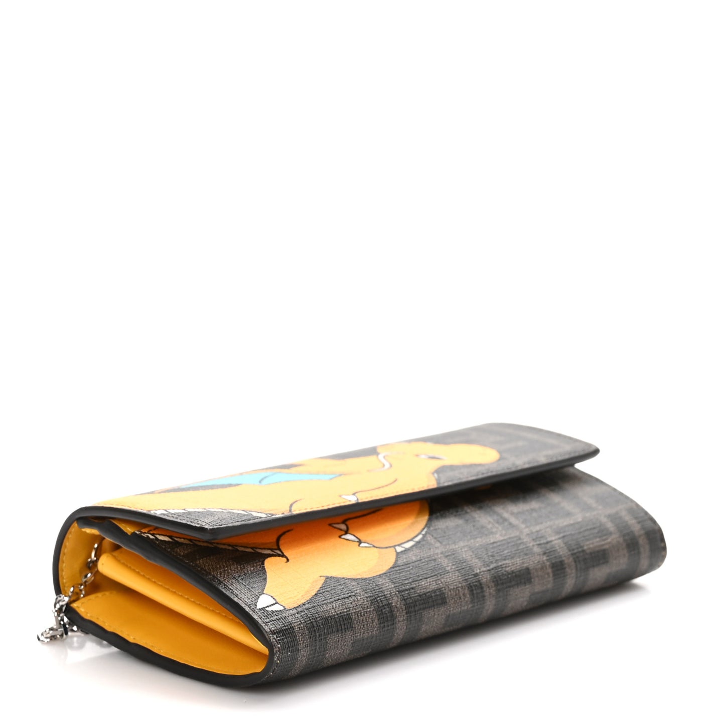 X FRGMT X POKEMON Glazed Fabric FF Pokemon Print Continental Wallet On Chain Tobacco Moro Giallo Tobacco Moro Giallo