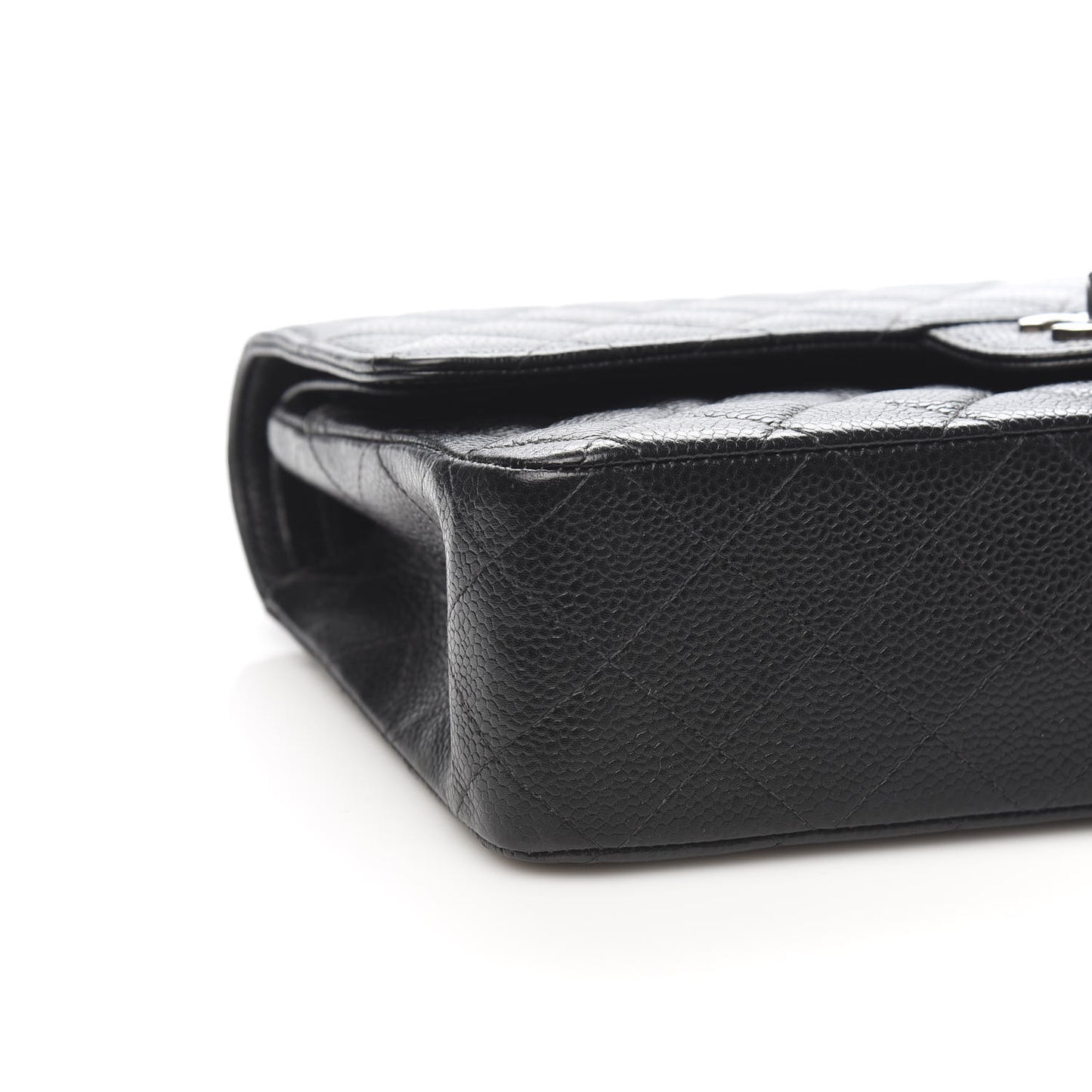 Caviar Quilted Medium Double Flap Black