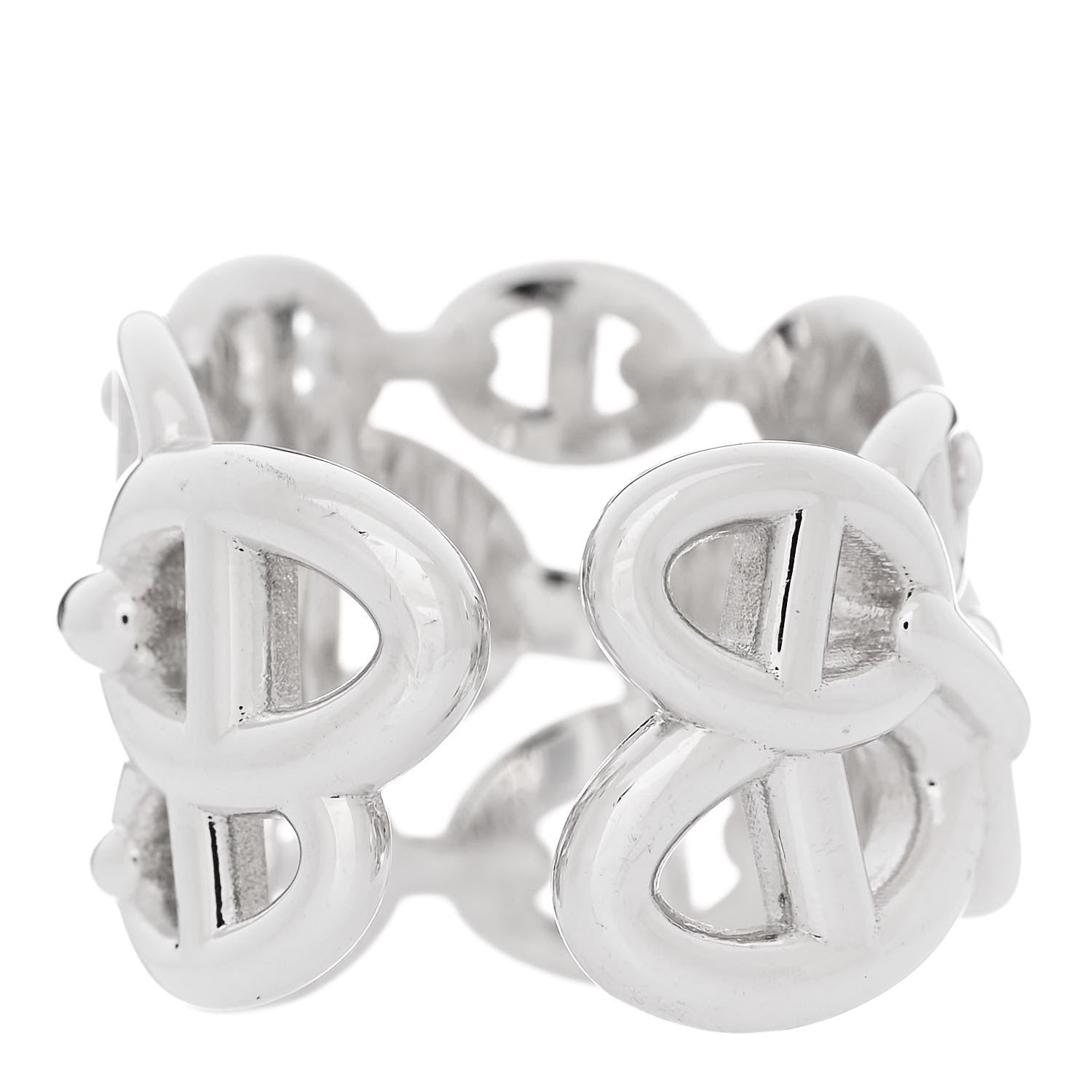 Hermes Sterling Silver GM Chaine d'Ancre Enchainee Band Ring 54 7 3 of 7