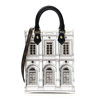 Louis Vuitton X FORNASETTI Calfskin Architettura Petit Sac Plat Black White 1 of 8