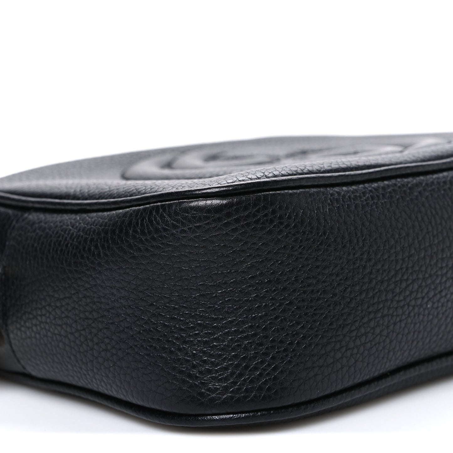 Pebbled Calfskin Small Soho Disco Bag Black