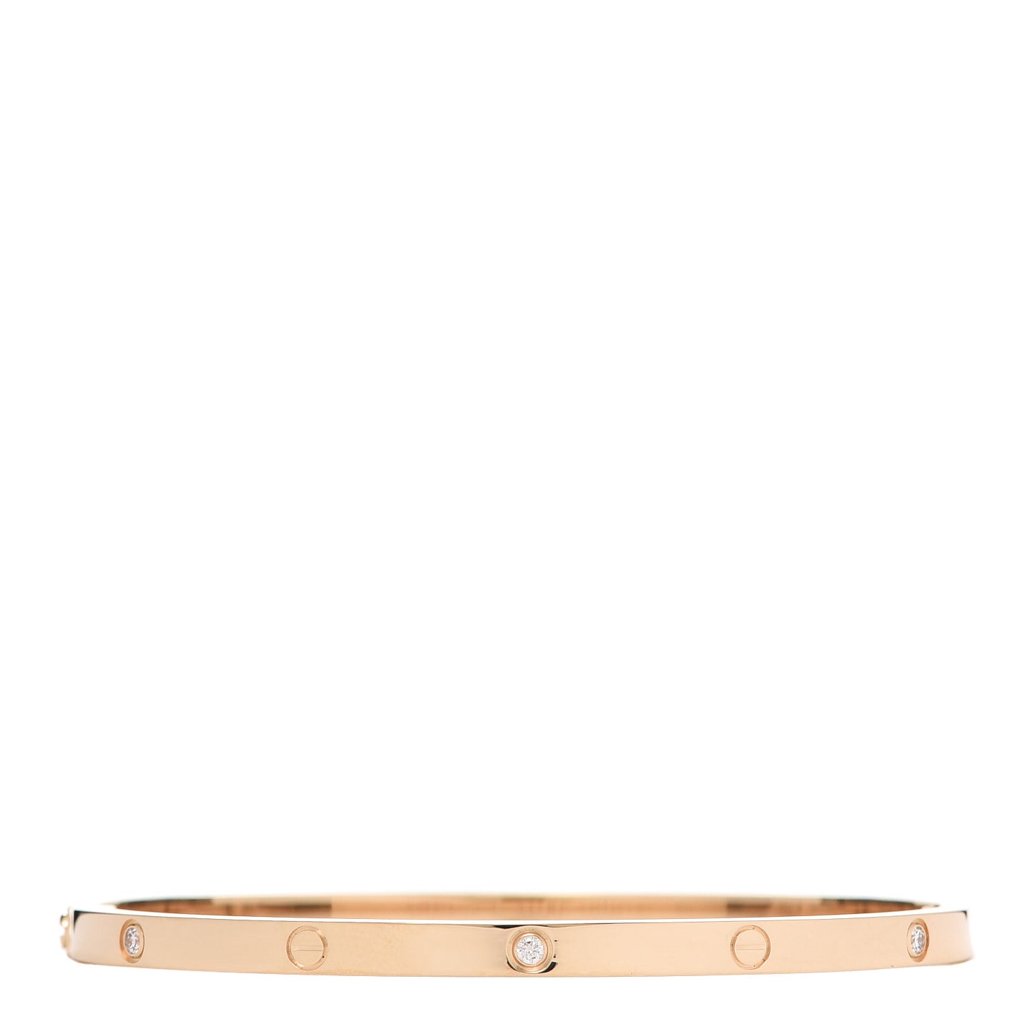 18K Yellow Gold 6 Diamond Small LOVE Bracelet 17