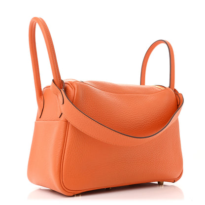 Hermes Taurillon Clemence Lindy 26 Orange 3 of 11