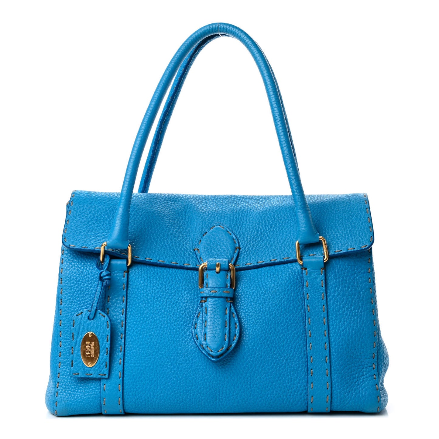 Cuoio Romano Selleria Medium Linda Satchel True Blue Corda