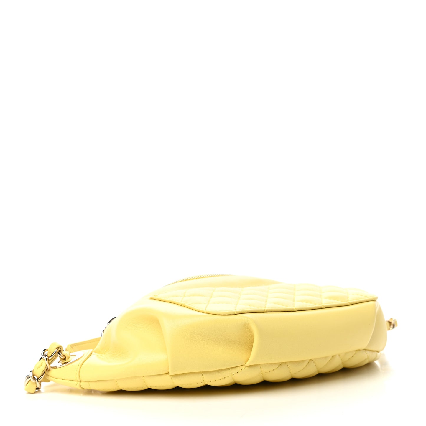 Lambskin Quilted Waist Belt Bag Yellow