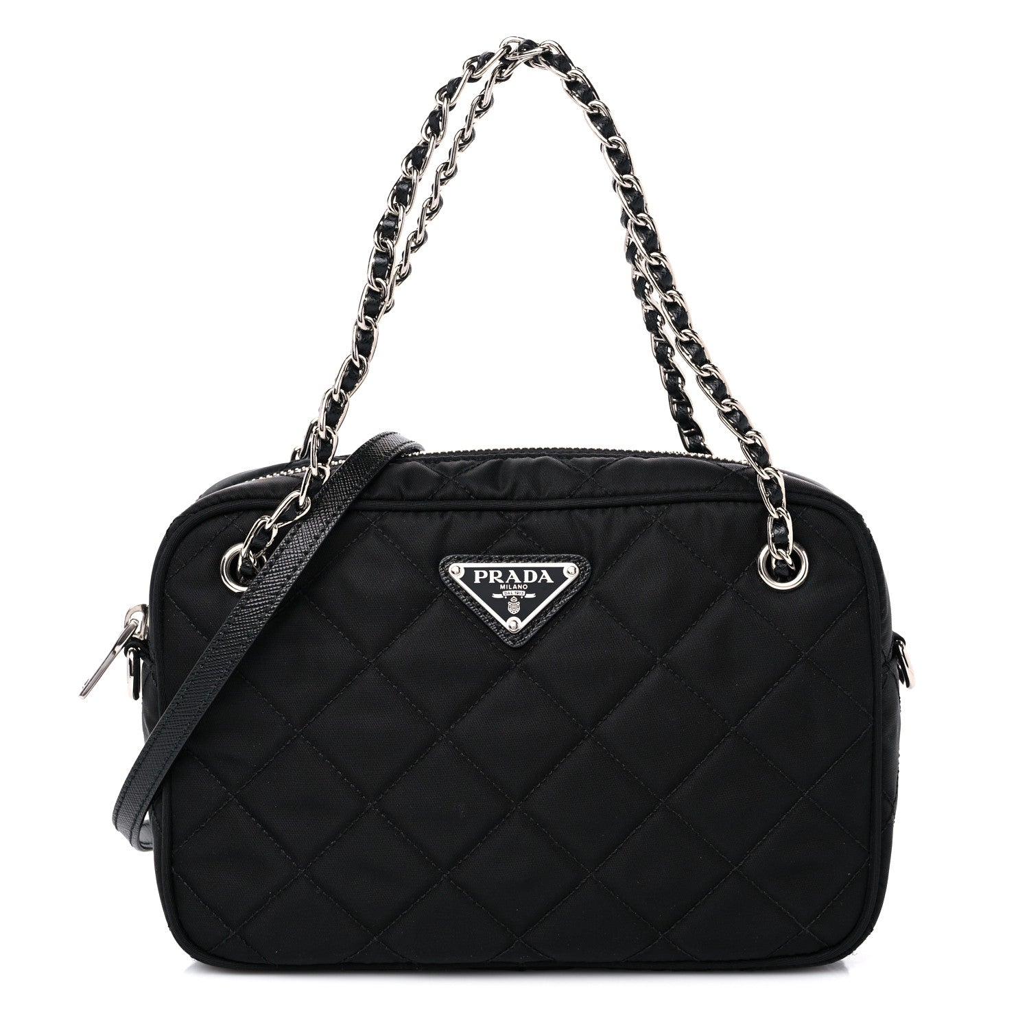 Prada Nylon Tessuto Impuntu Quilted Bandoliera Crossbody Bag Black 1 of 7