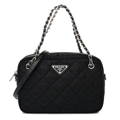 Prada Nylon Tessuto Impuntu Quilted Bandoliera Crossbody Bag Black 1 of 7
