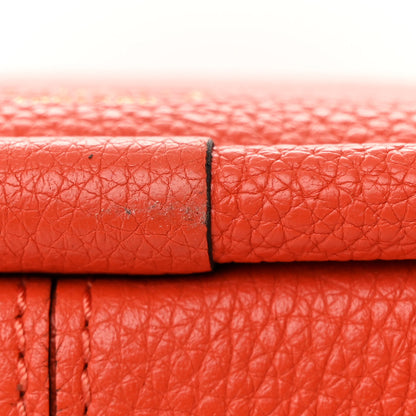 Mulberry Small Classic Grain Calfskin Leighton Tangerine Orange 12 of 14