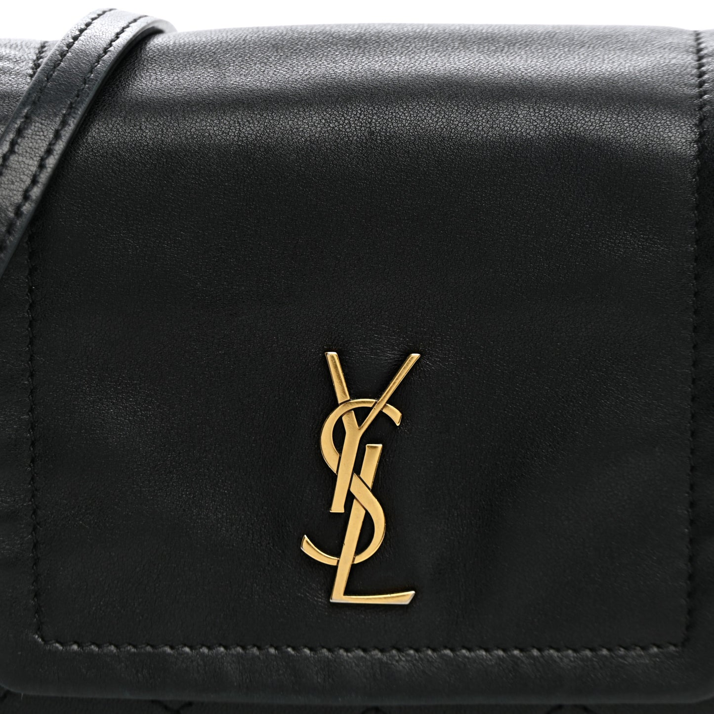 Lambskin Quilted Monogram Mini Nolita Black