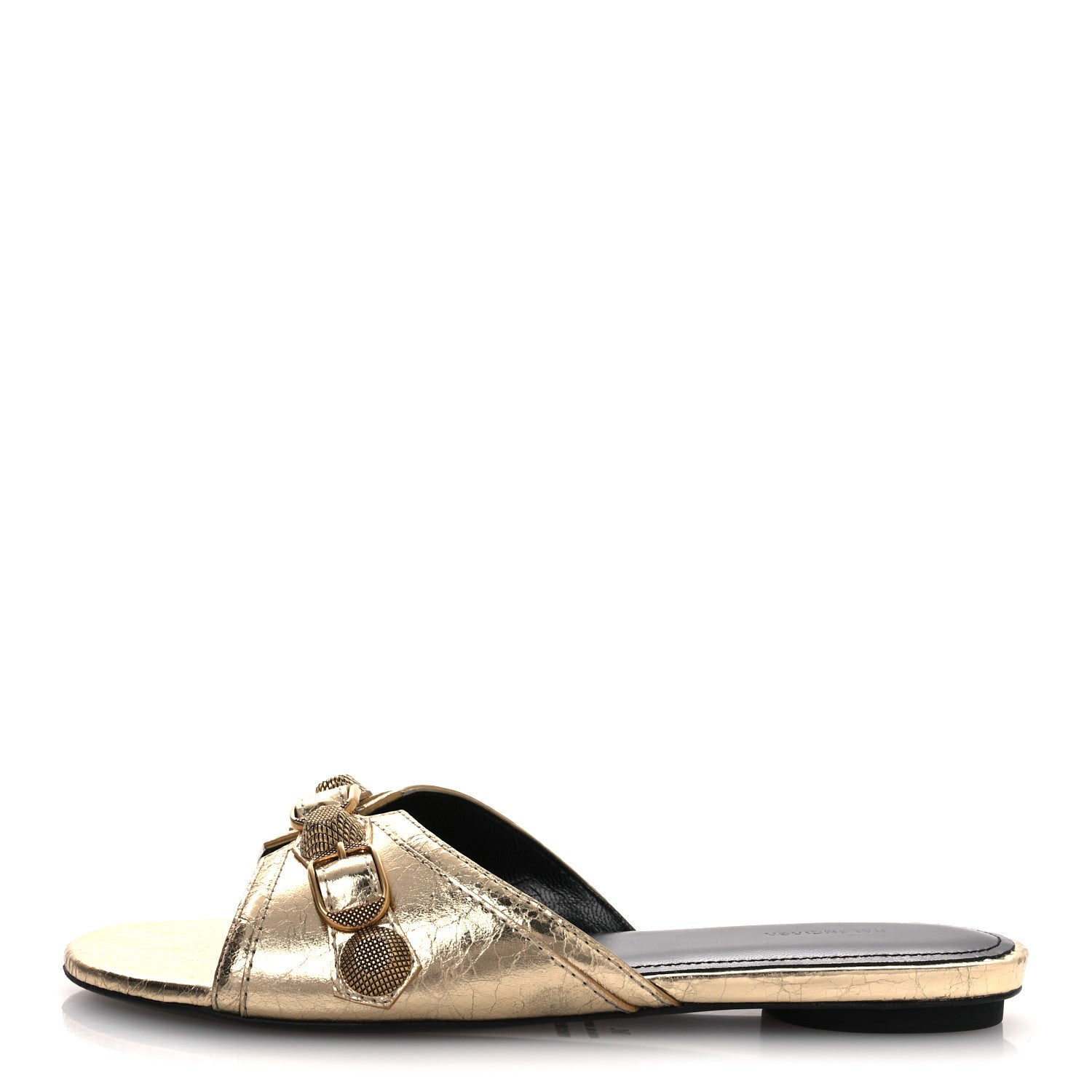 Balenciaga Metallic Arena Cagole Flat Slide Sandals 36 Gold 1 of 11