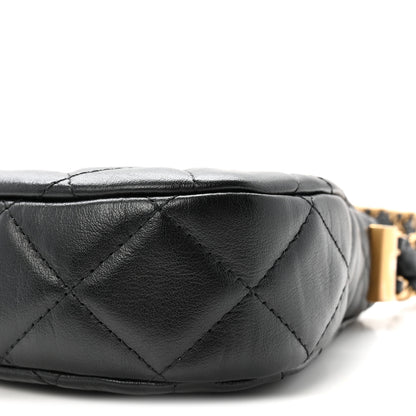 Chanel Crumpled Calfskin Quilted Braided CC Small Hobo Black 10 of 10