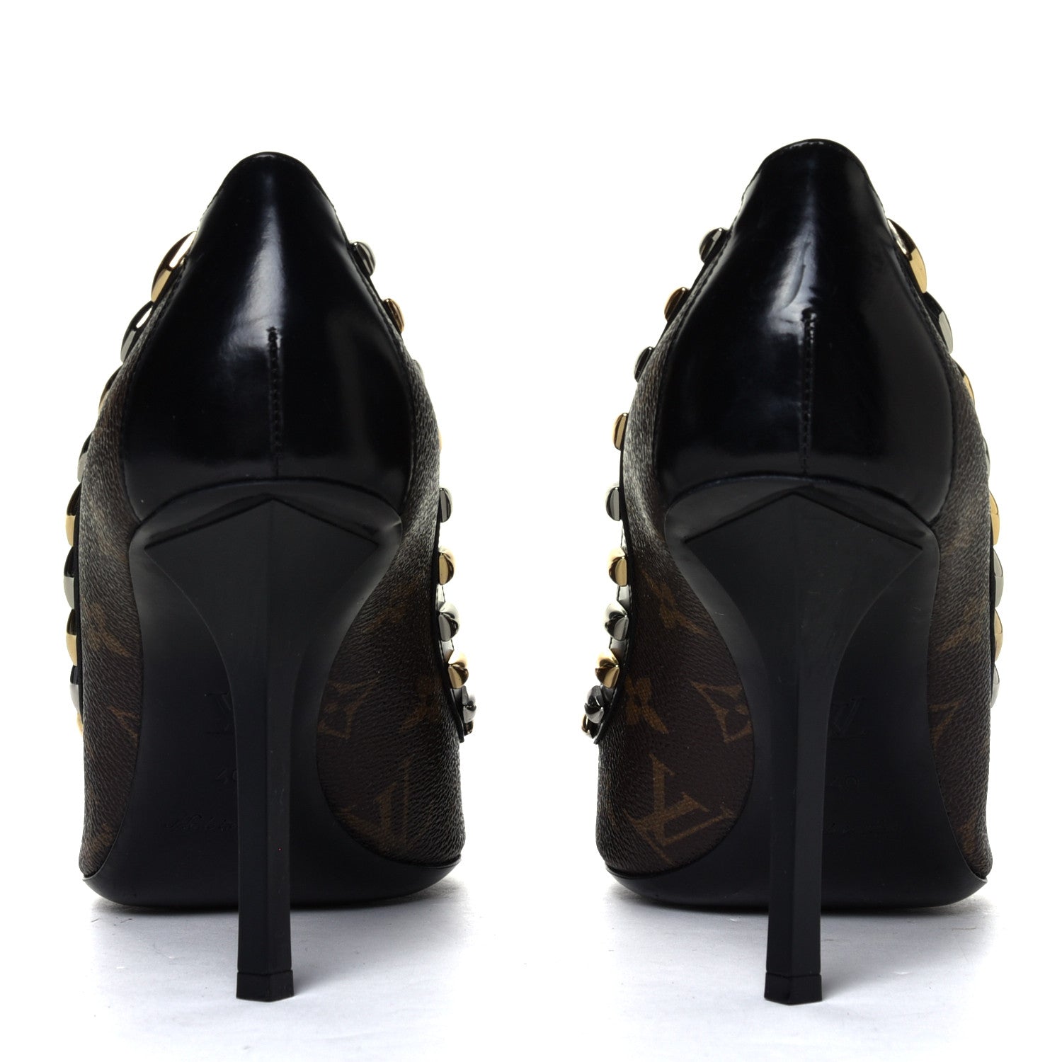 Louis Vuitton Calfskin Monogram Eldorado Pumps 40 Cacao 9 of 12