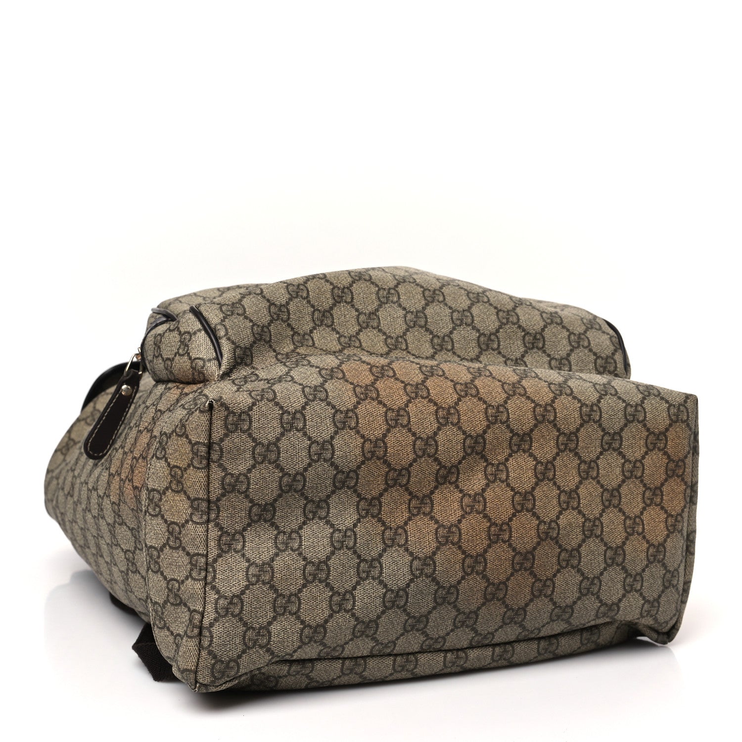 Gucci GG Supreme Monogram Medium Single Buckle Rucksack Backpack Beige Ebony Brown 3 of 9
