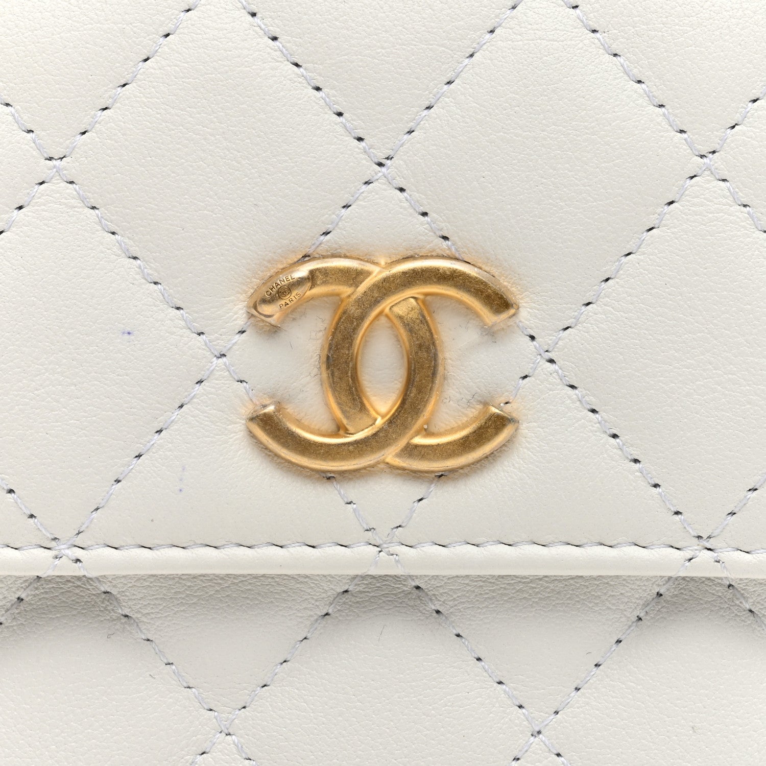 Chanel Calfskin Quilted About Pearls Card Holder Flap With Chain White 8 of 10