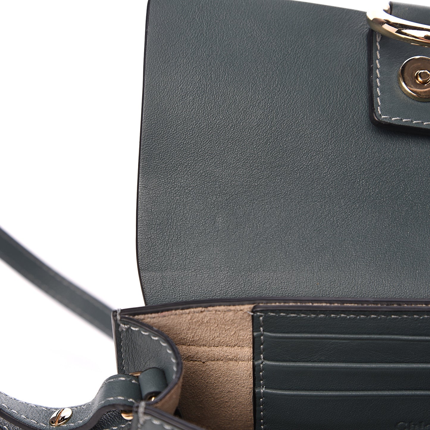 Suede Calfskin Mini Faye Shoulder Bag Cloudy Blue