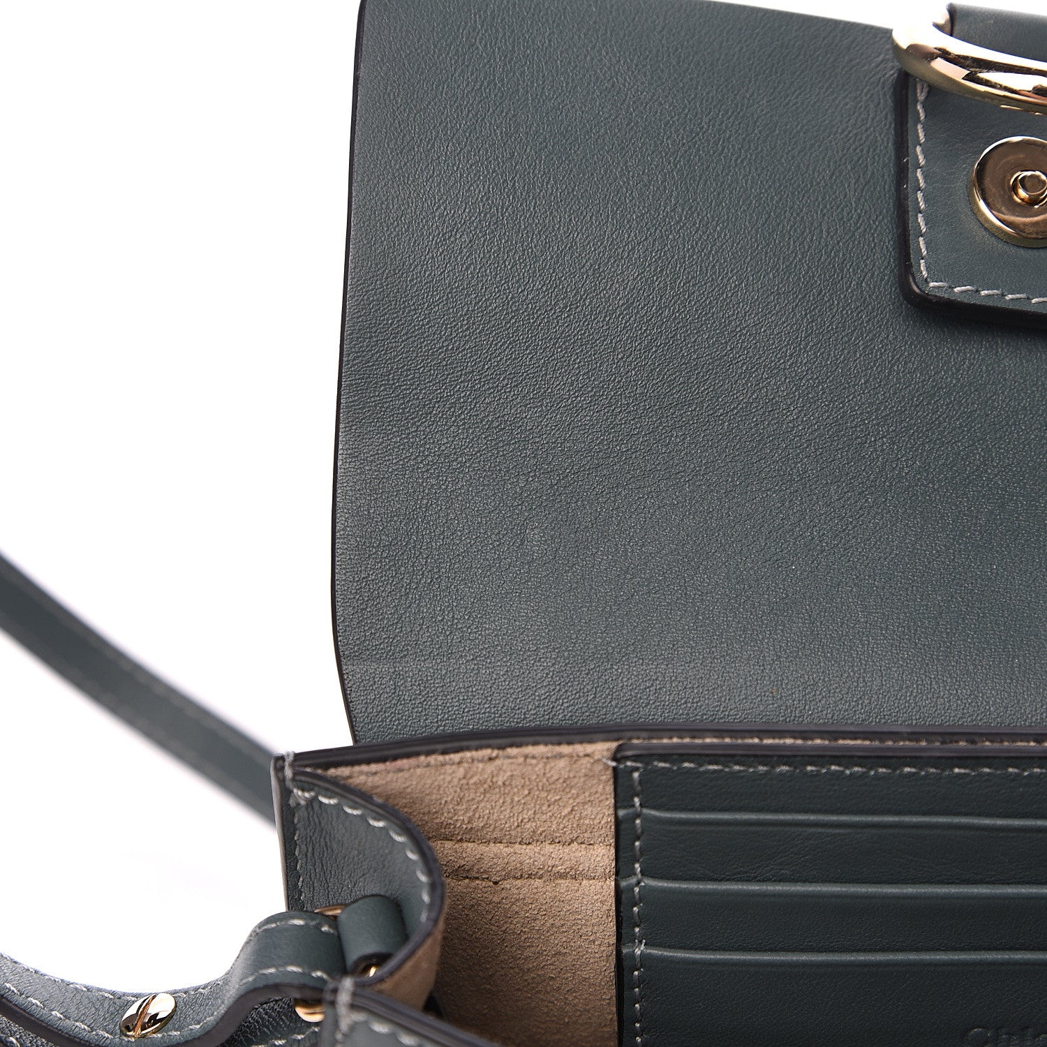 Chloe Suede Calfskin Mini Faye Shoulder Bag Cloudy Blue 7 of 11