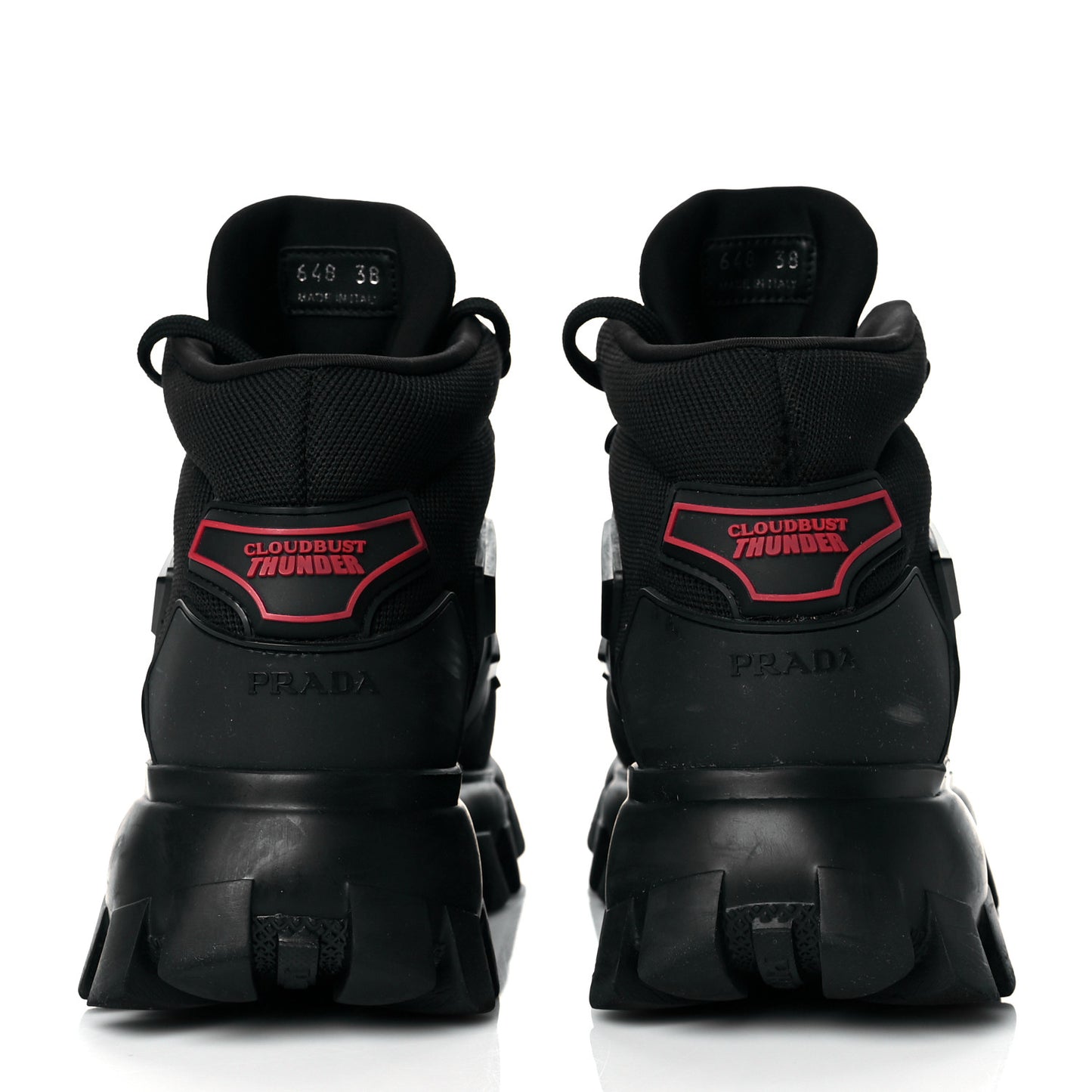 Knit Fabric Cloudbust Thunder High Top Sneakers 38 Black