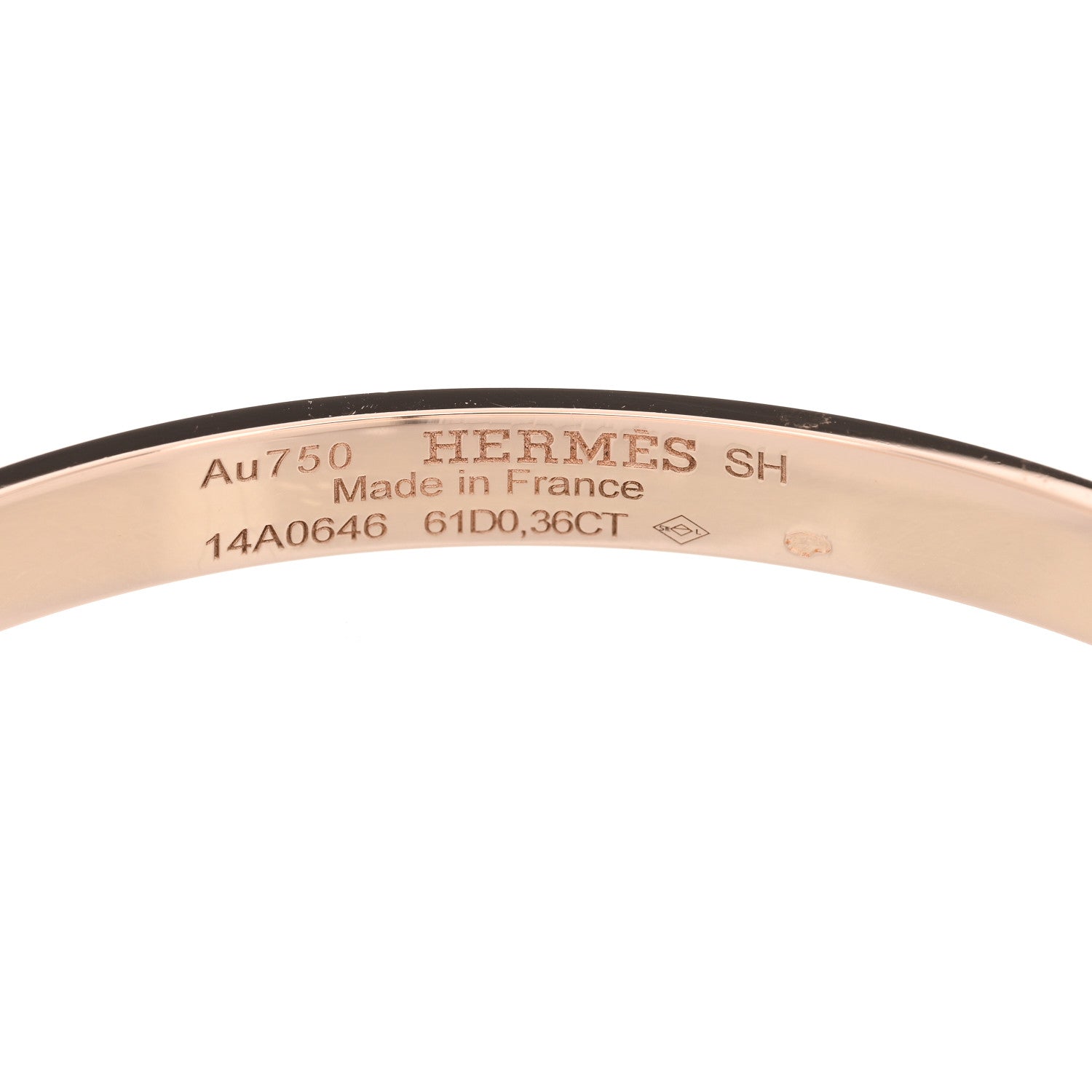 Hermes 18K Rose Gold Diamond PM Kelly Pave Bracelet SH 3 of 4