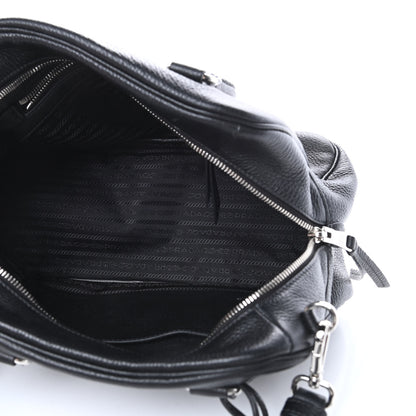 Prada Vitello Daino Dome Satchel Black 5 of 14