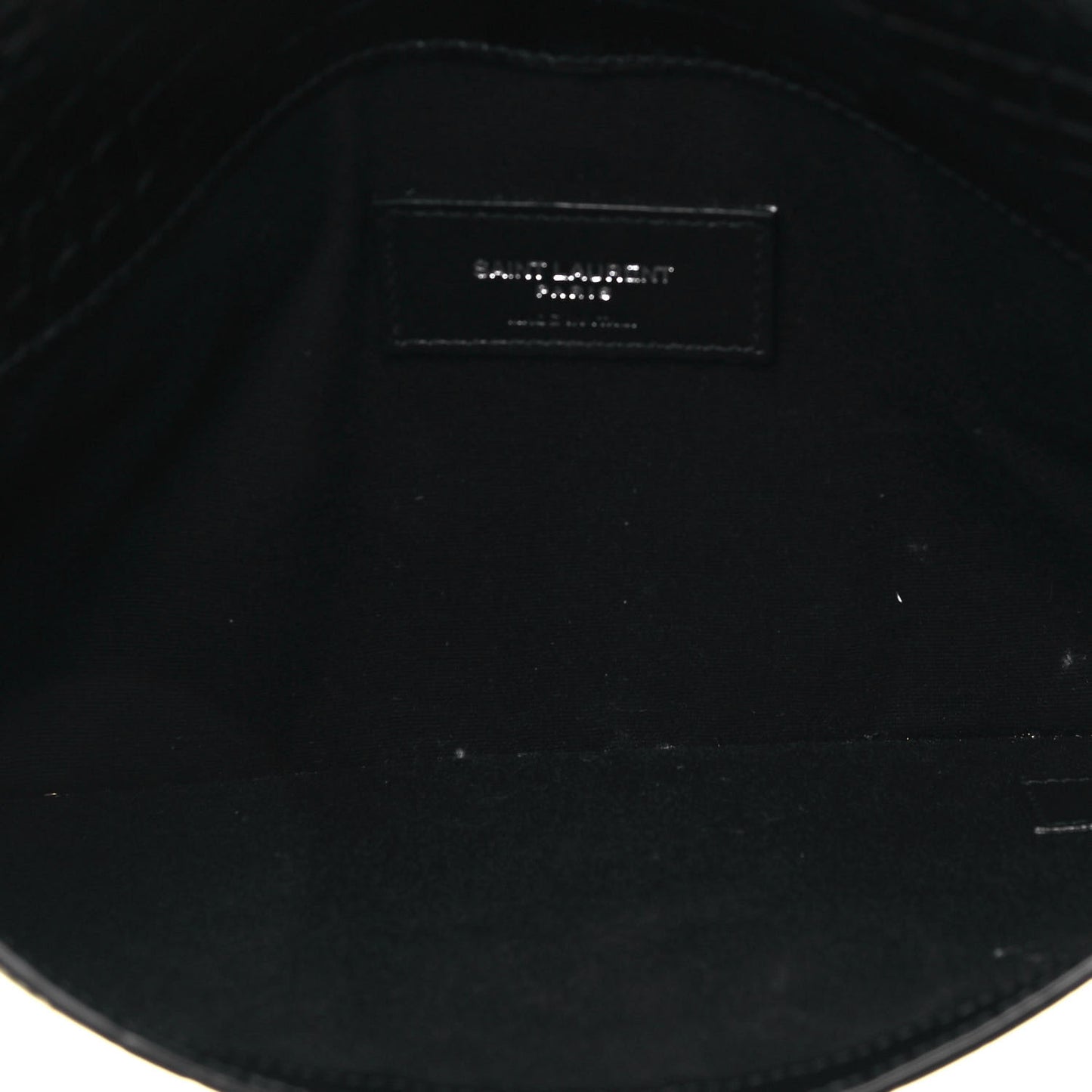 Calfskin Crocodile Embossed Uptown Monogram Clutch Black