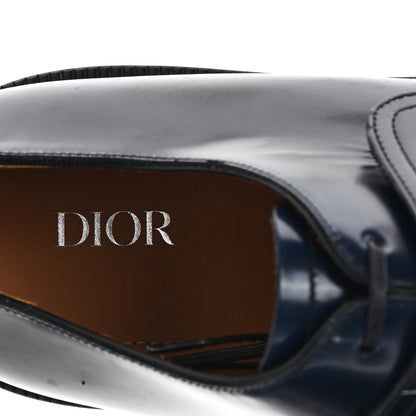 Christian Dior Calfskin Saddle Mens Lace Up Oxford Loafers 42 Navy Blue 8 of 8