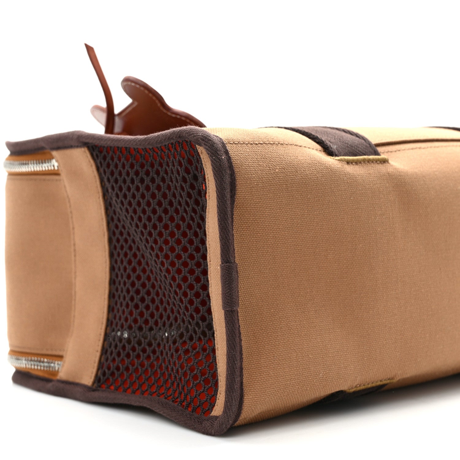 Hermes Polyamide Cotton Carrying Dog Bag Fauve Feu 11 of 13