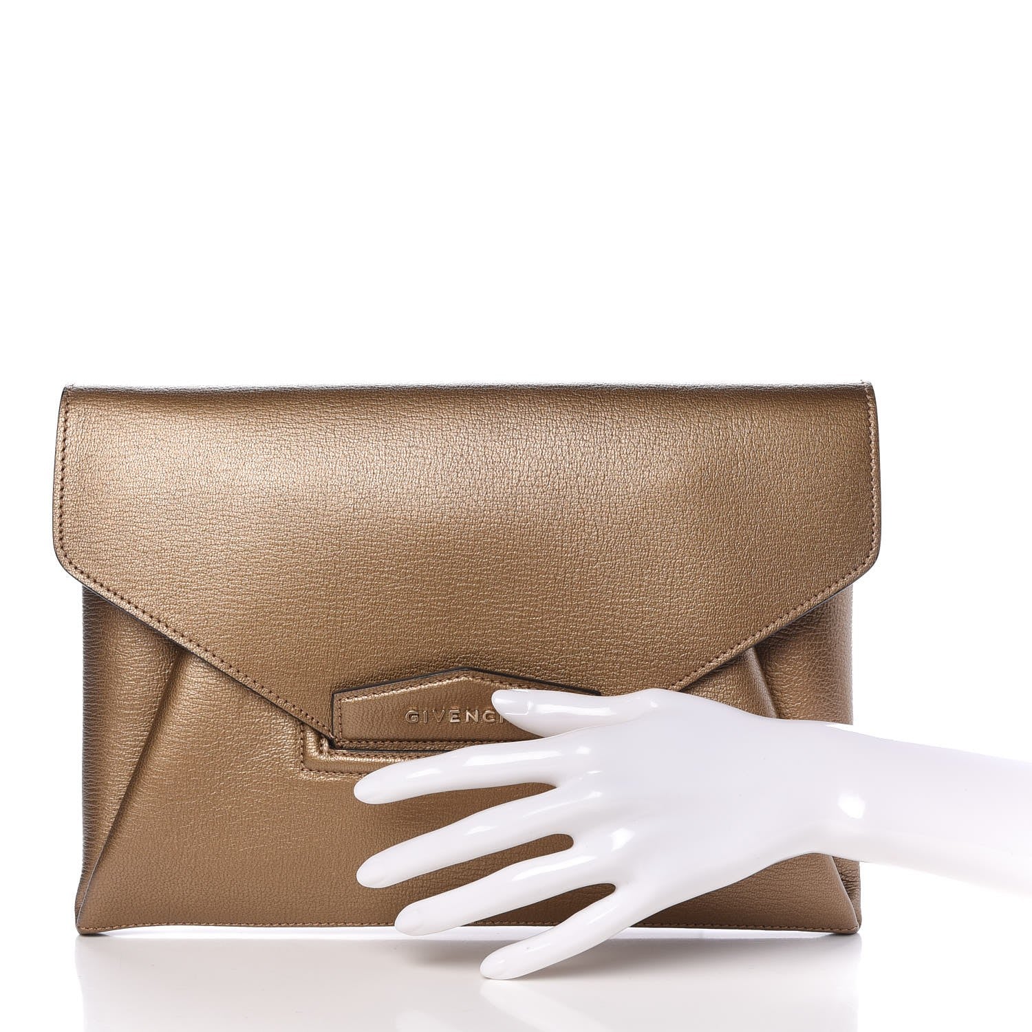 Givenchy Sugar Goatskin Medium Antigona Envelope Clutch Old Gold 2 of 9