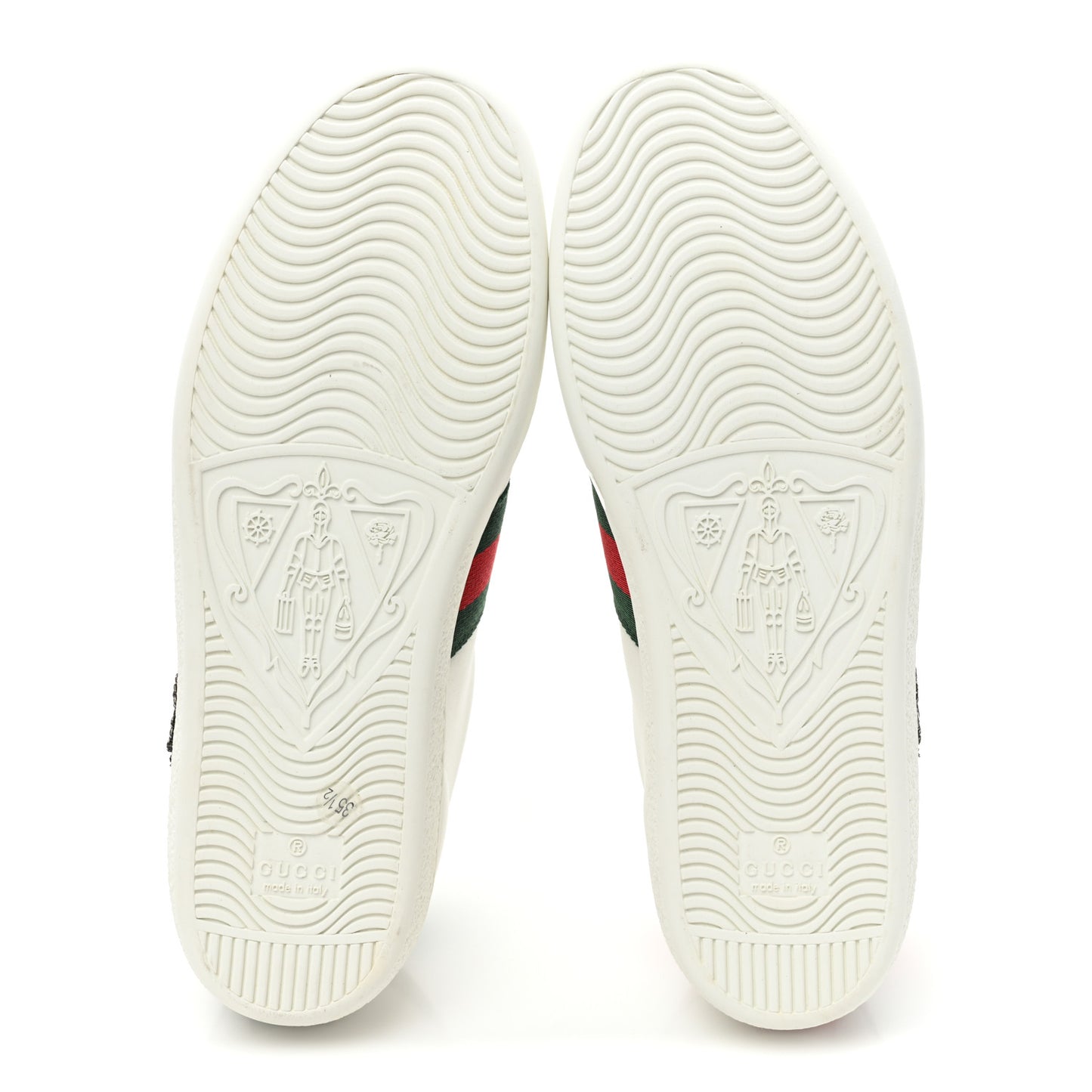 Calfskin Web Studded Womens Arrow Ace Sneakers 35.5 White