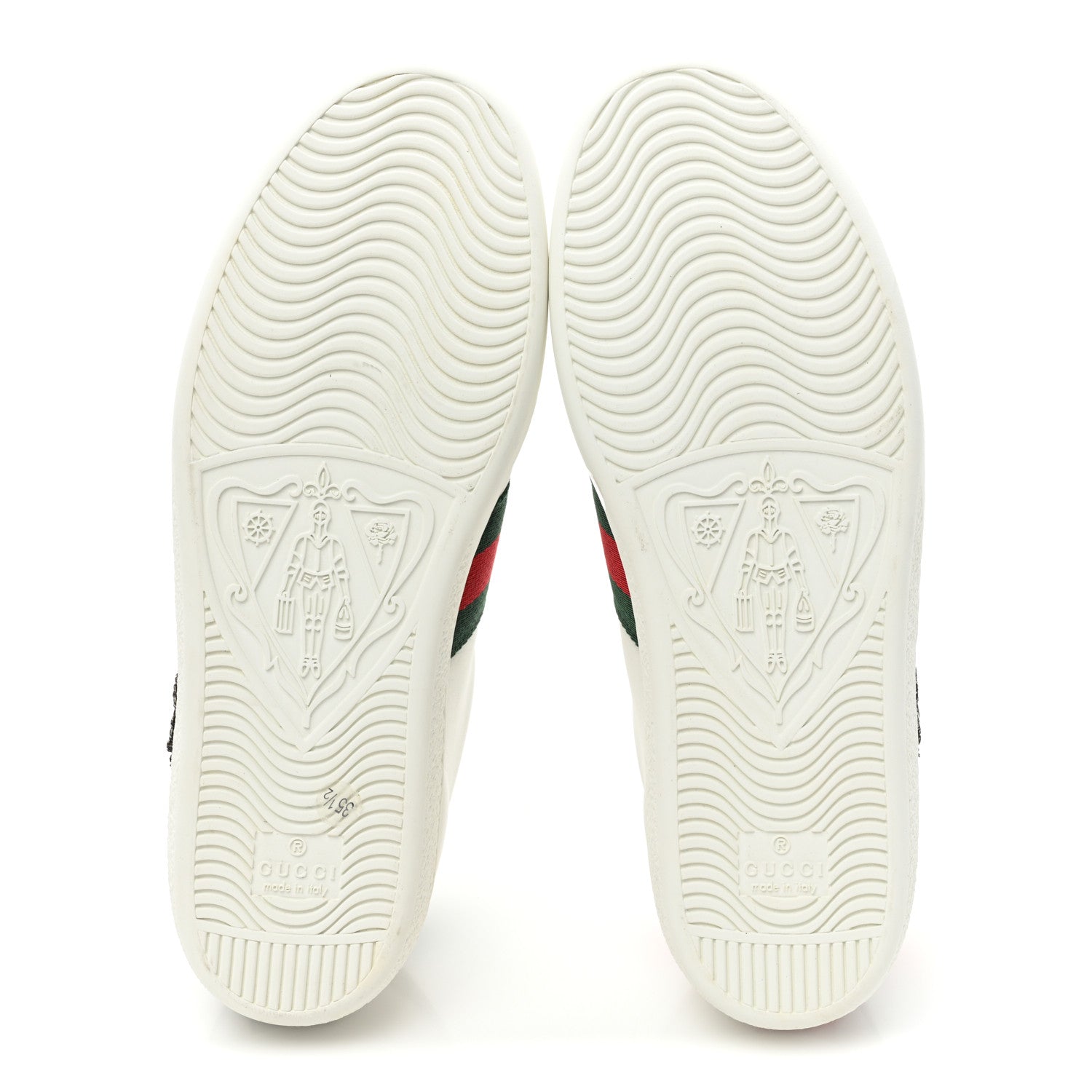 Gucci Calfskin Web Studded Womens Arrow Ace Sneakers 35.5 White 6 of 10