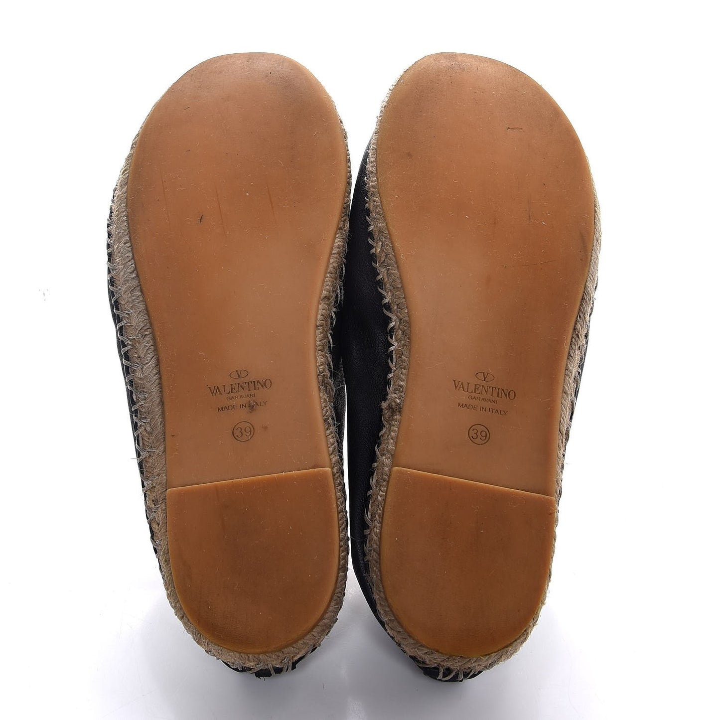 Nappa Rockstud Ballerina Espadrille Flats 39 Black