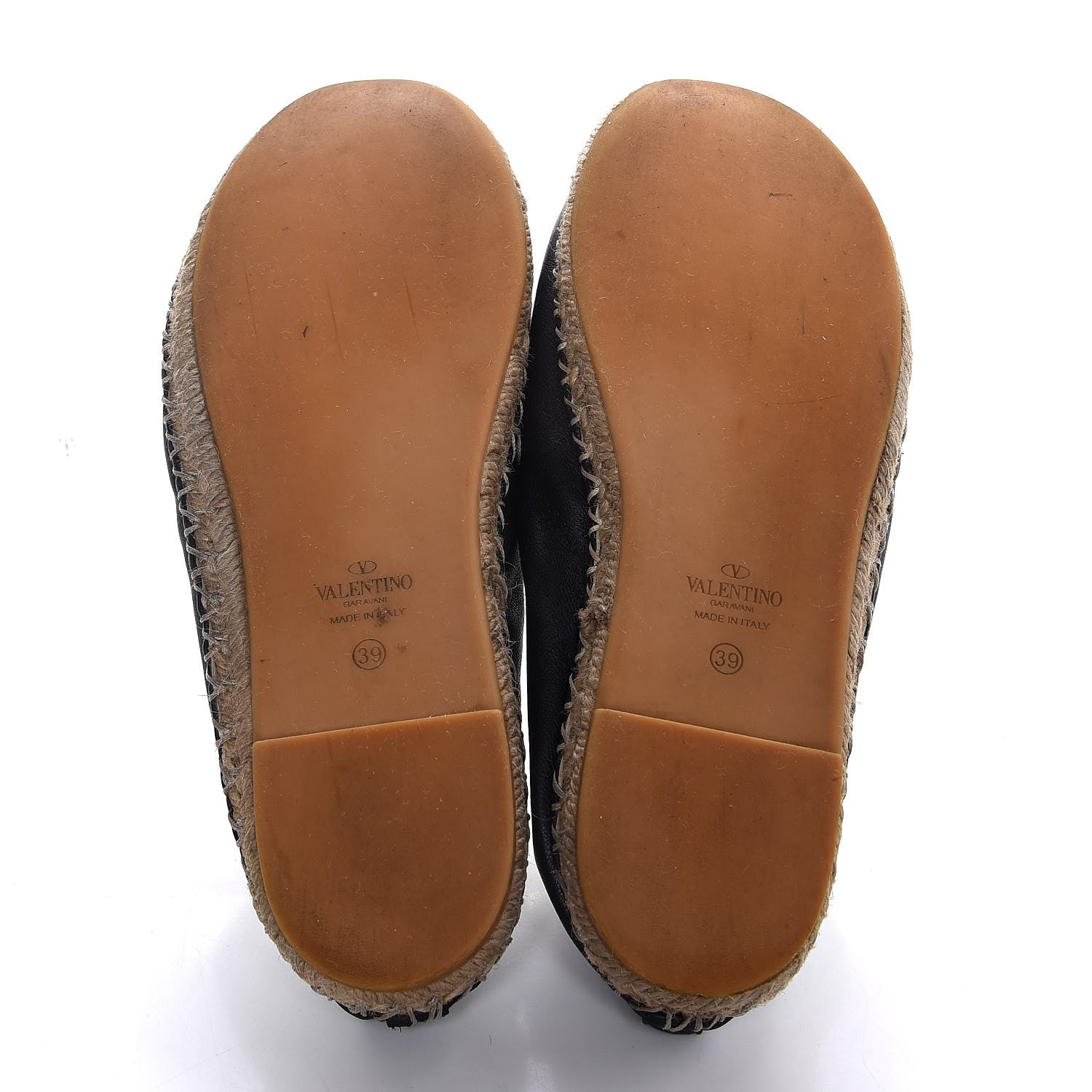 Valentino Garavani Nappa Rockstud Ballerina Espadrille Flats 39 Black 7 of 10