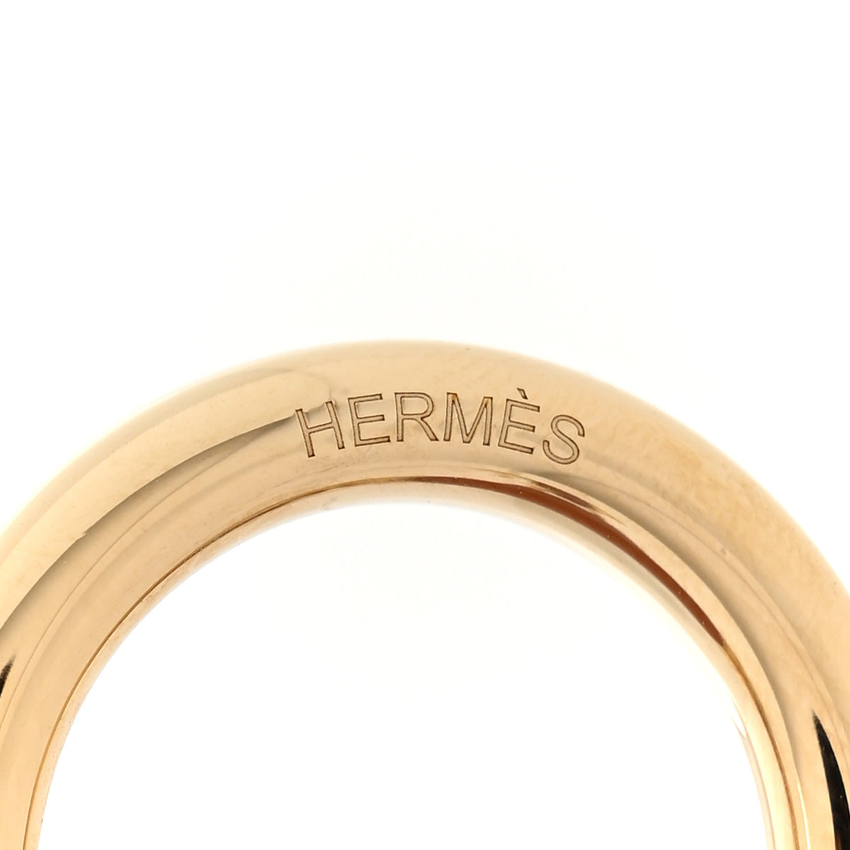 Lambskin Permabrass Double D Sangle Scarf Ring Alezan Jaune