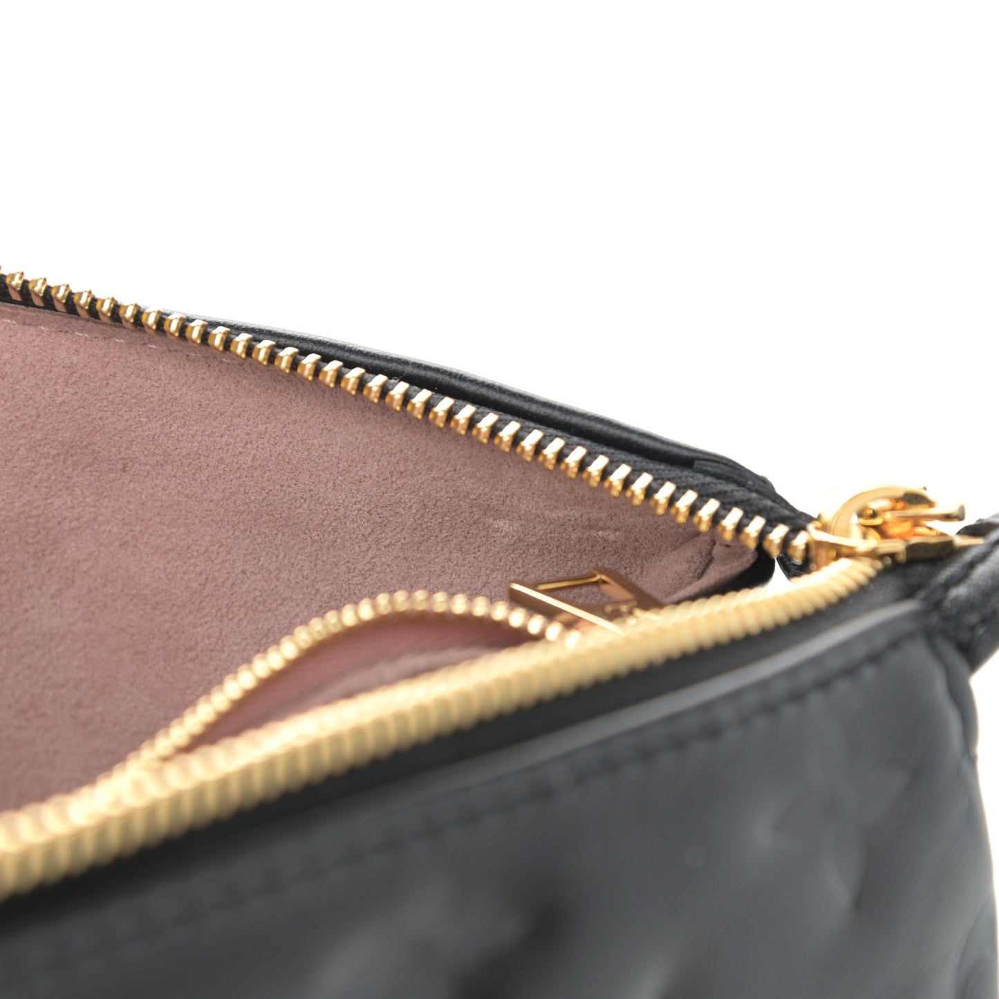 Lambskin Embossed Monogram Coussin PM Black