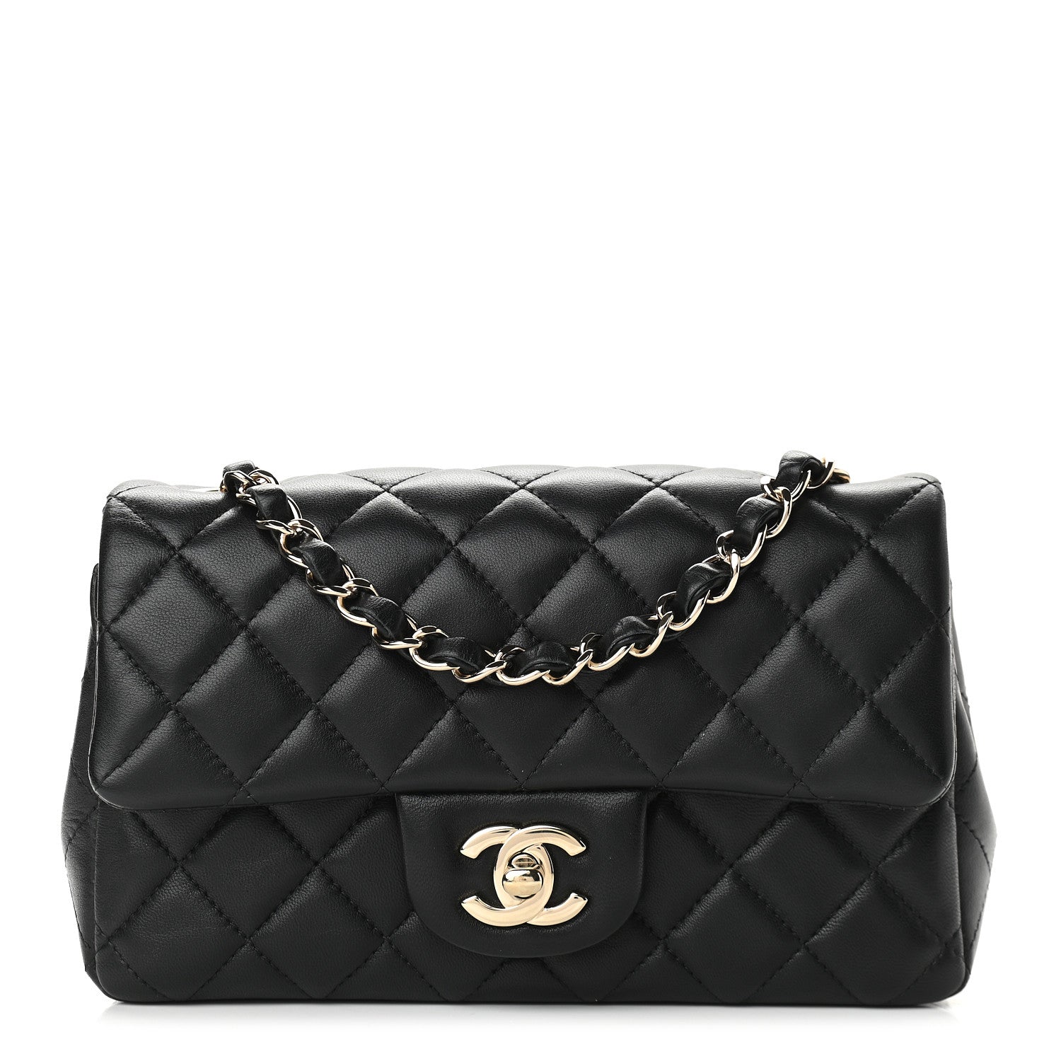Chanel Lambskin Quilted Mini Rectangular Flap Black 1 of 10