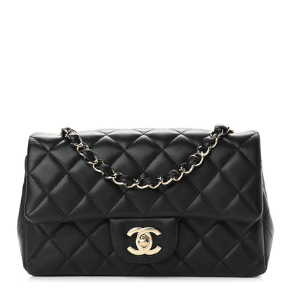 Chanel Lambskin Quilted Mini Rectangular Flap Black 1 of 10