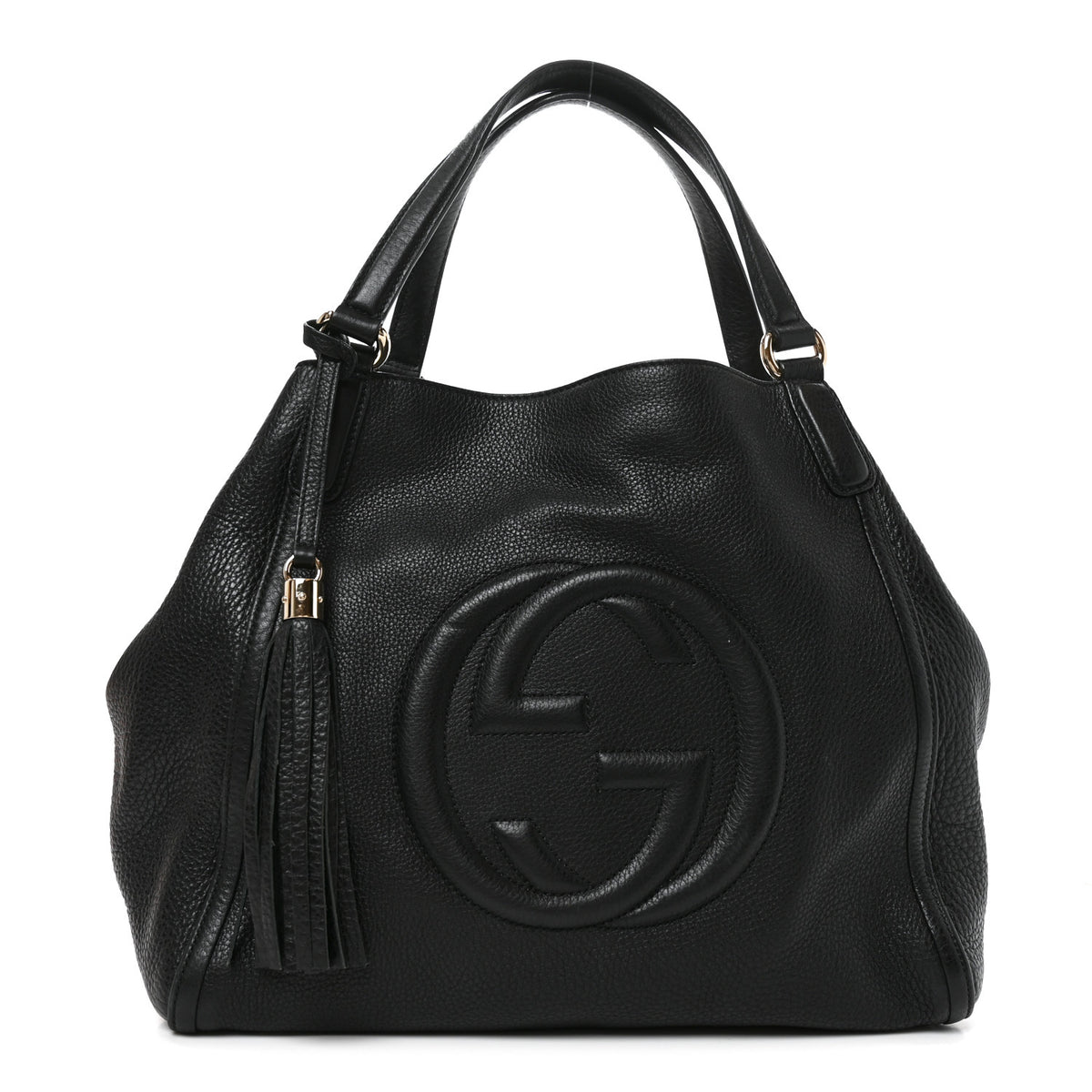 Gucci Pebbled Calfskin Medium Soho Shoulder Bag Black 1 of 10