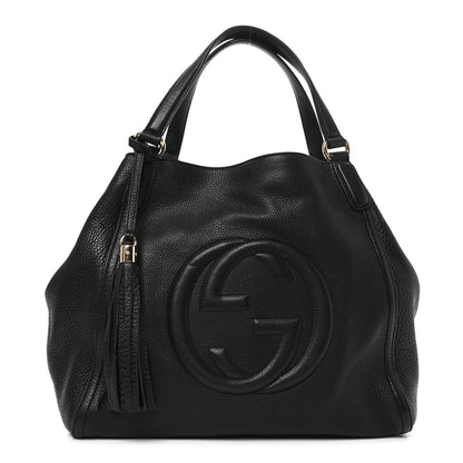 Gucci Pebbled Calfskin Medium Soho Shoulder Bag Black 1 of 10