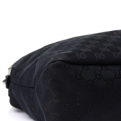 Gucci Monogram Medium Horsebit Chain Hobo Black 8 of 13