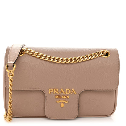 Prada Saffiano Flap Shoulder Bag Cipria 1 of 10