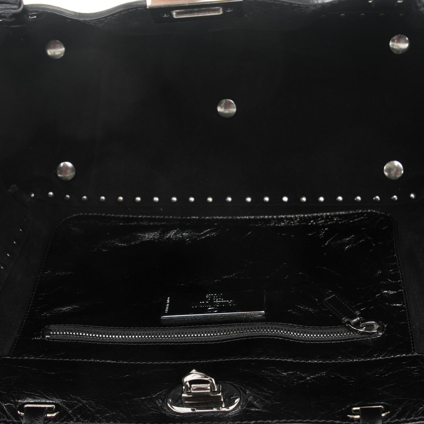 Vitello Medium Rockstud Tote Black