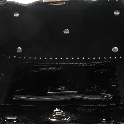 Valentino Garavani Vitello Medium Rockstud Tote Black 5 of 6