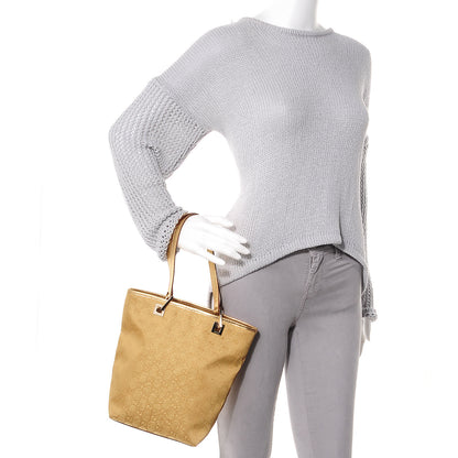 Gucci Monogram Small Bucket Tote Gold 2 of 7