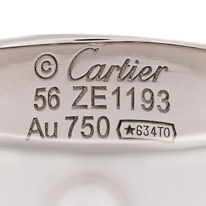 Cartier 18K White Gold 3 Diamond 5.5mm LOVE Ring 56 7.75 4 of 4