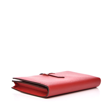 Hermes Epsom Bearn Gusset Wallet Rouge Casaque 4 of 10