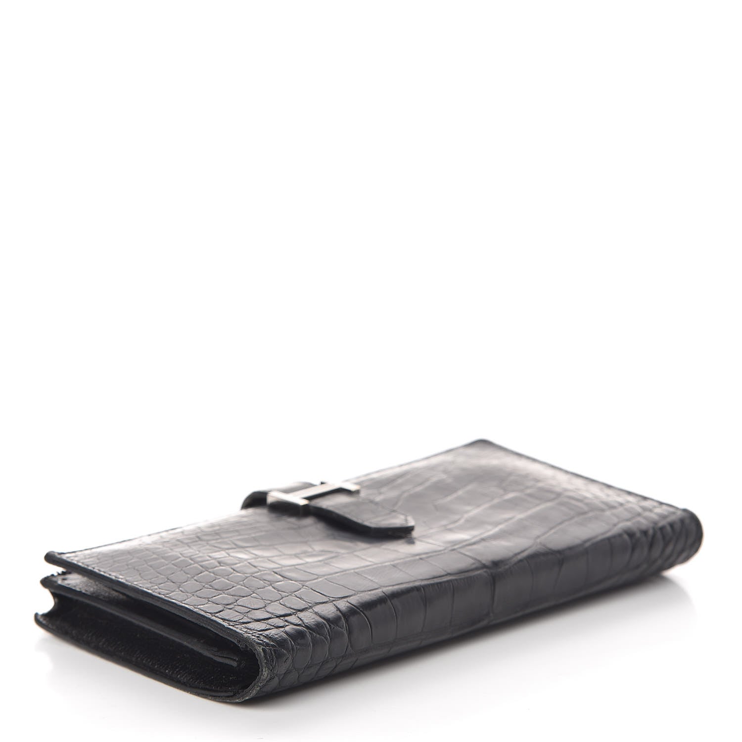 Hermes Matte Alligator Bearn Wallet Black 4 of 10