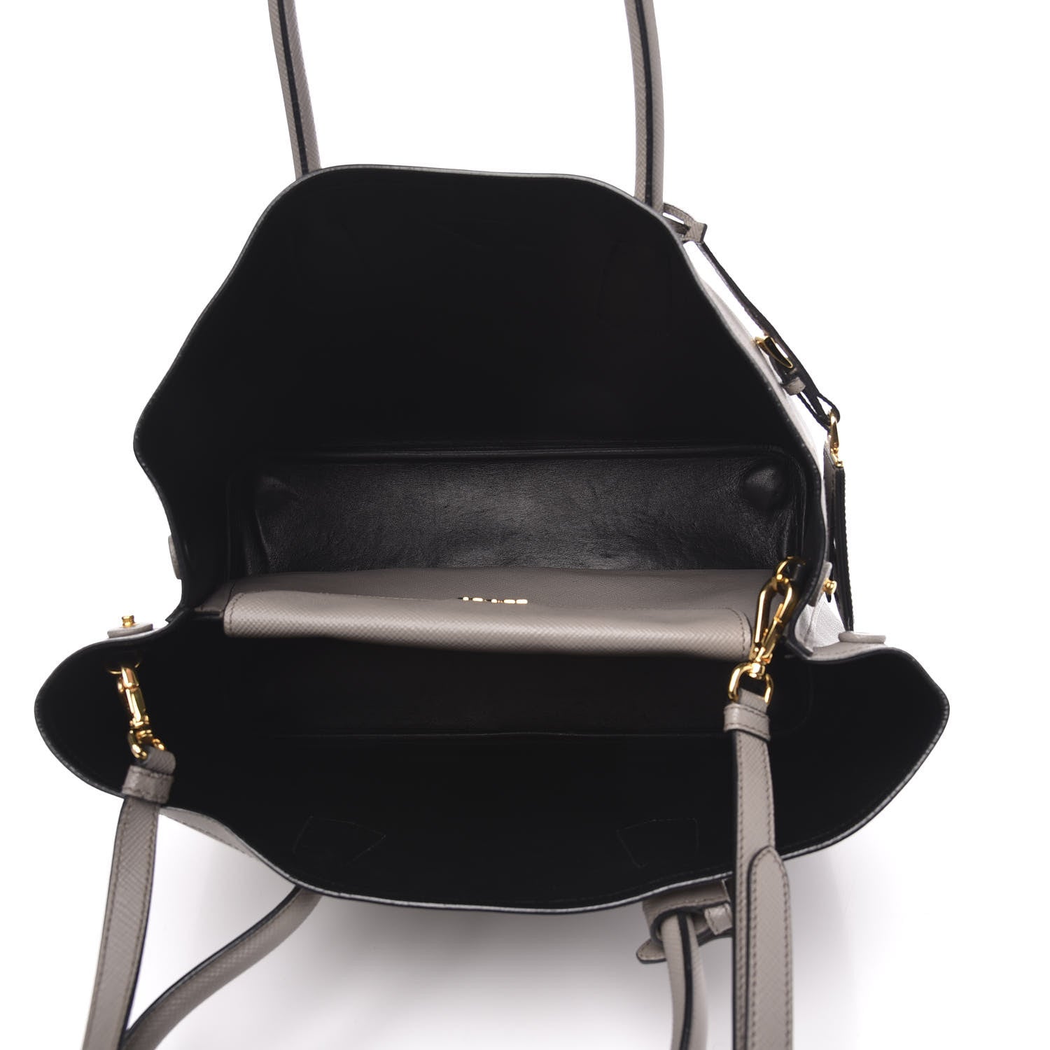 Prada Saffiano Cuir Large Double Bag Argilla 5 of 12