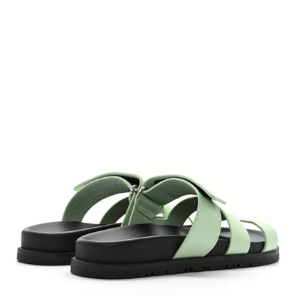 Hermes Epsom Womens Chypre Sandals 36 Vert Jade 4 of 8