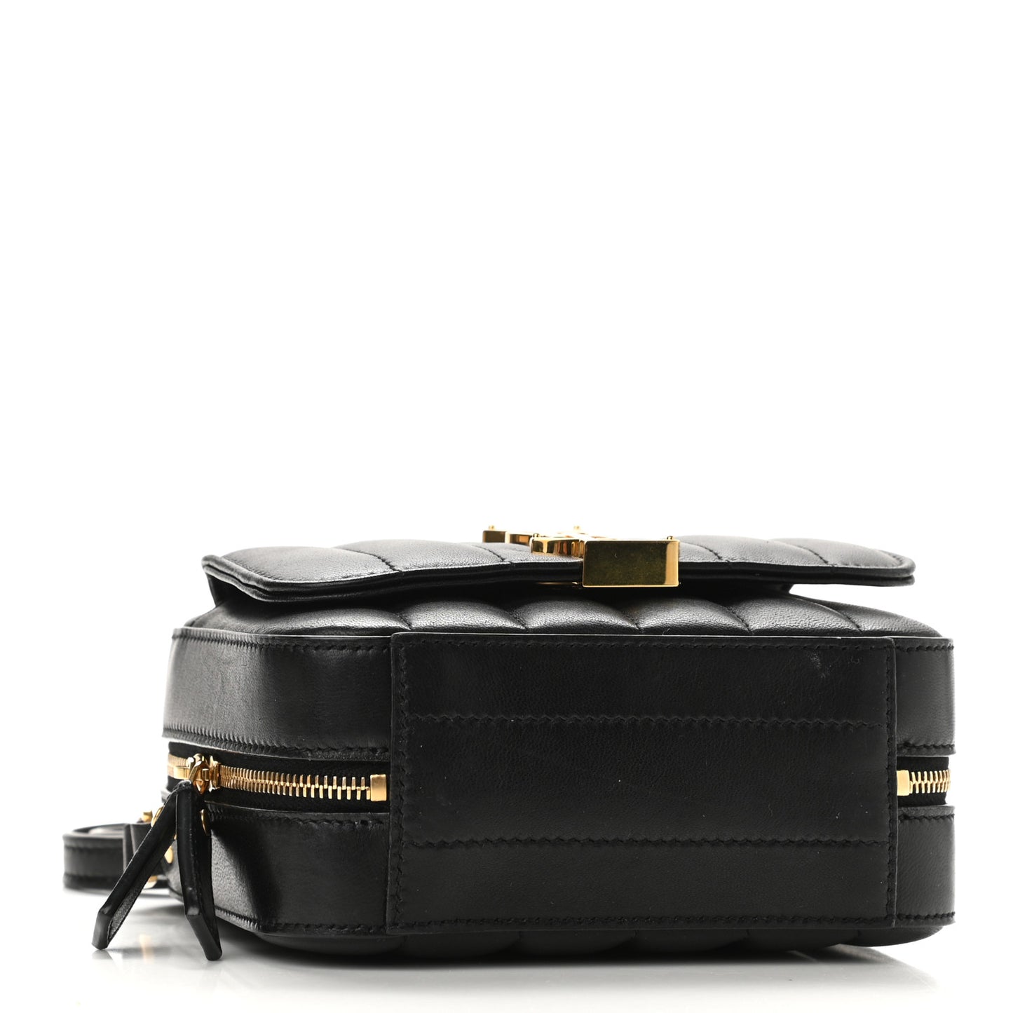 Lambskin Matelasse Monogram Toy Vicky Camera Bag Black