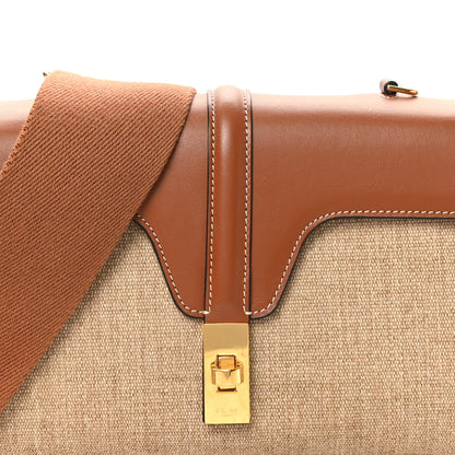 Celine Canvas Calfskin Teen Soft 16 Shoulder Bag Beige Tan 8 of 10